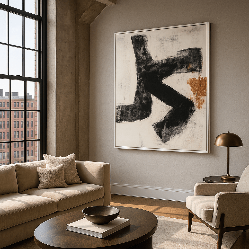 Canvas Print : "Bold Simplicity" – Minimalist Textured Print modern abstract canvas wall art by Rossetti Art – luxury interior design artwork for living room, bedroom, office – contemporary art piece Contemporary Canvas Art Contemporary canvas print