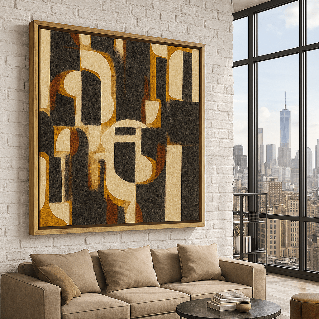 Canvas Print: Brutalist Urban Echo – Large Abstract Geometric Wall Art - Chiara Rossetti