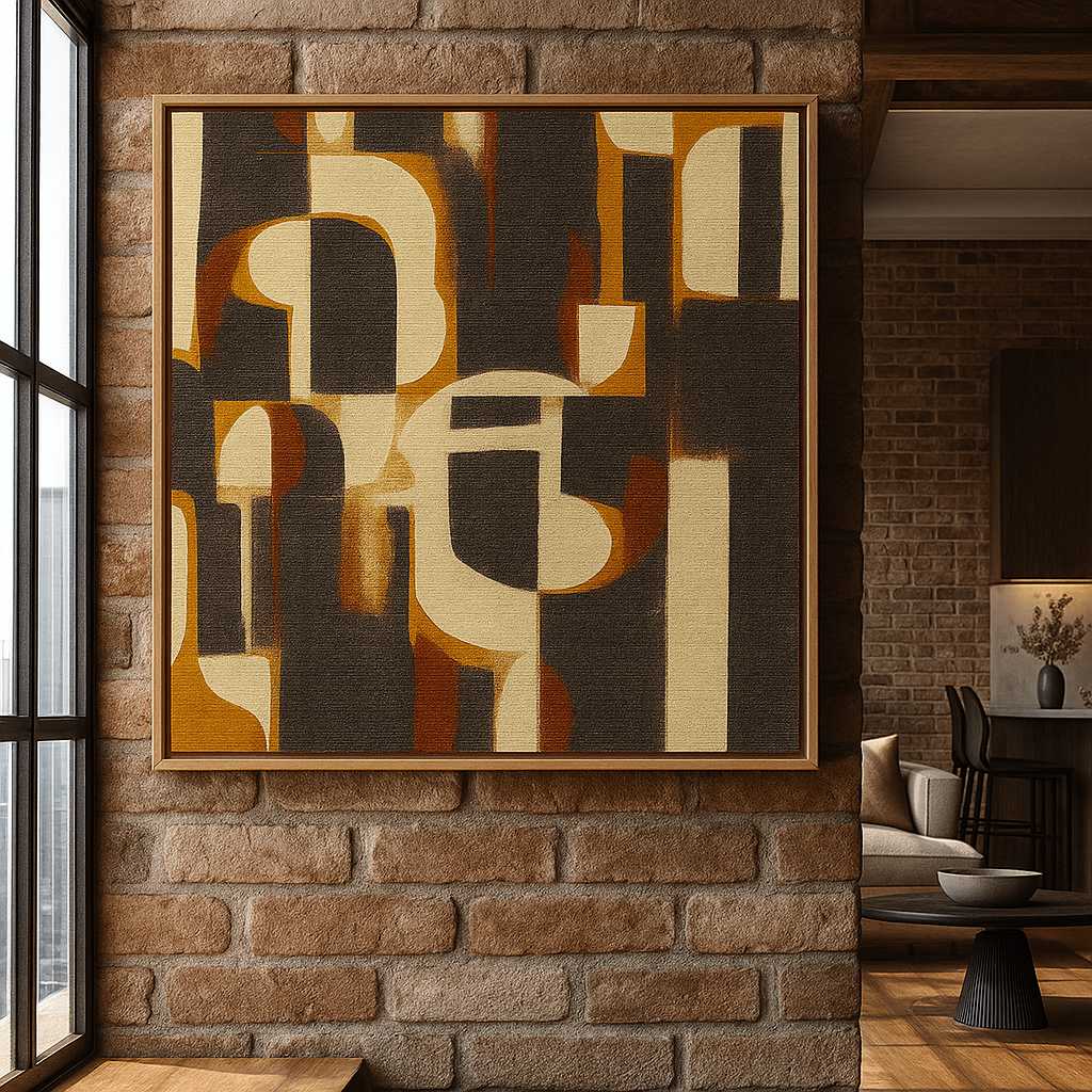Canvas Print: Brutalist Urban Echo – Large Abstract Geometric Wall Art - Chiara Rossetti