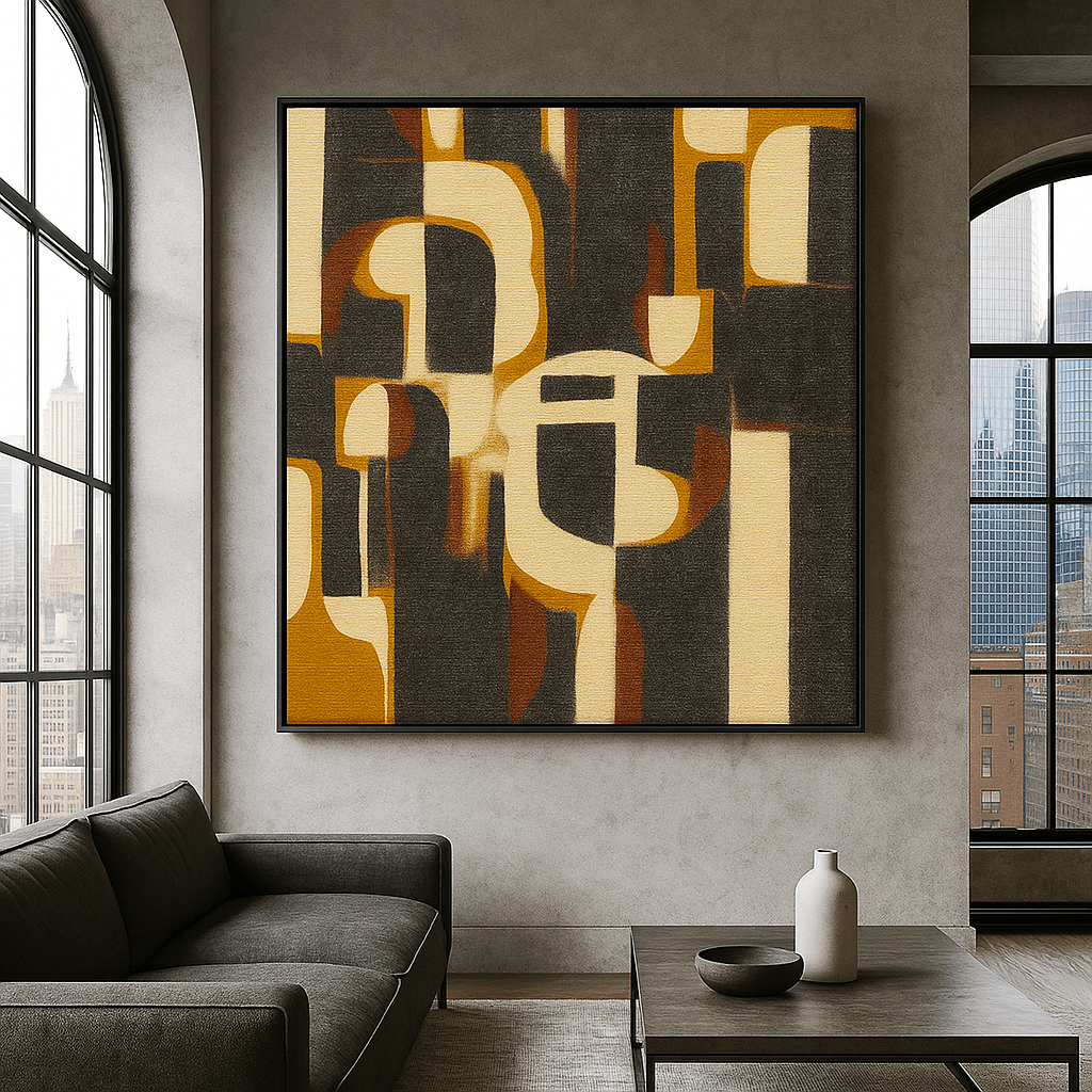Canvas Print: Brutalist Urban Echo – Large Abstract Geometric Wall Art - Chiara Rossetti