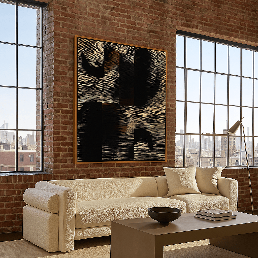 Canvas Print: Burnt Static | Abstract Canvas Print for Bold Walls modern abstract canvas wall art by Rossetti Art – luxury interior design artwork for living room, bedroom, office – Contemporary Art for Sale Contemporary Canvas Art Contemporary canvas print