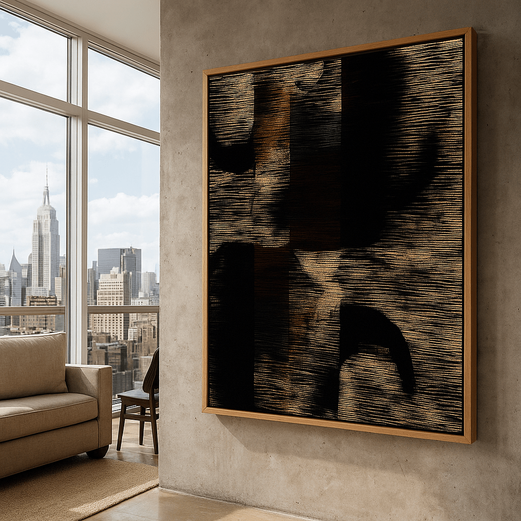 Canvas Print: Burnt Static | Abstract Canvas Print for Bold Walls modern abstract canvas wall art by Rossetti Art – luxury interior design artwork for living room, bedroom, office – Contemporary Art for Sale Contemporary Canvas Art Contemporary canvas print