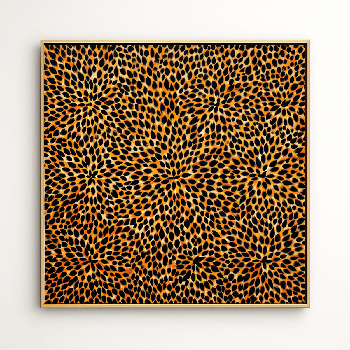 Canvas Print: Canvas Print : Golden Bloom Mirage - Golden Organic Pattern Art for Modern Decor Art modern abstract canvas wall art by Rossetti Art – luxury interior design artwork for living room, bedroom, office – abstract wall art canvas print art Chiara Rossetti