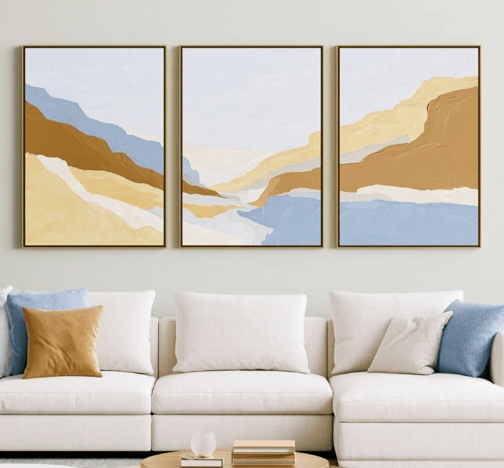 Canyon Wall Art – Canyon Light canvas print set of 3 by Rossetti Art