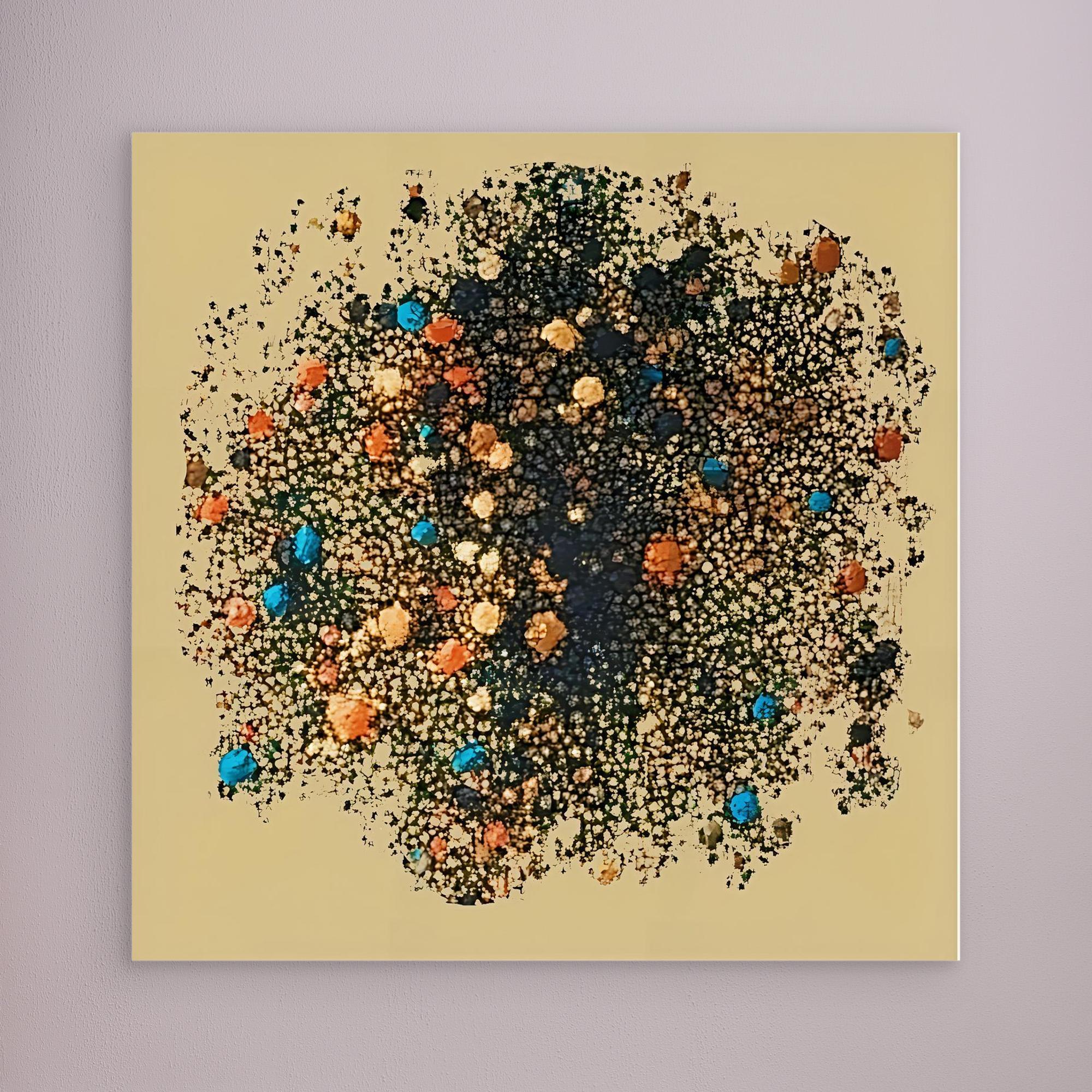 Canvas Print: "Celestial Dust" - Abstract Cosmic Art modern abstract canvas wall art by Rossetti Art – luxury interior design artwork for living room, bedroom, office – Black and Gold Artistic Print Cosmic Abstract Canvas Earthy Tone Wall Art