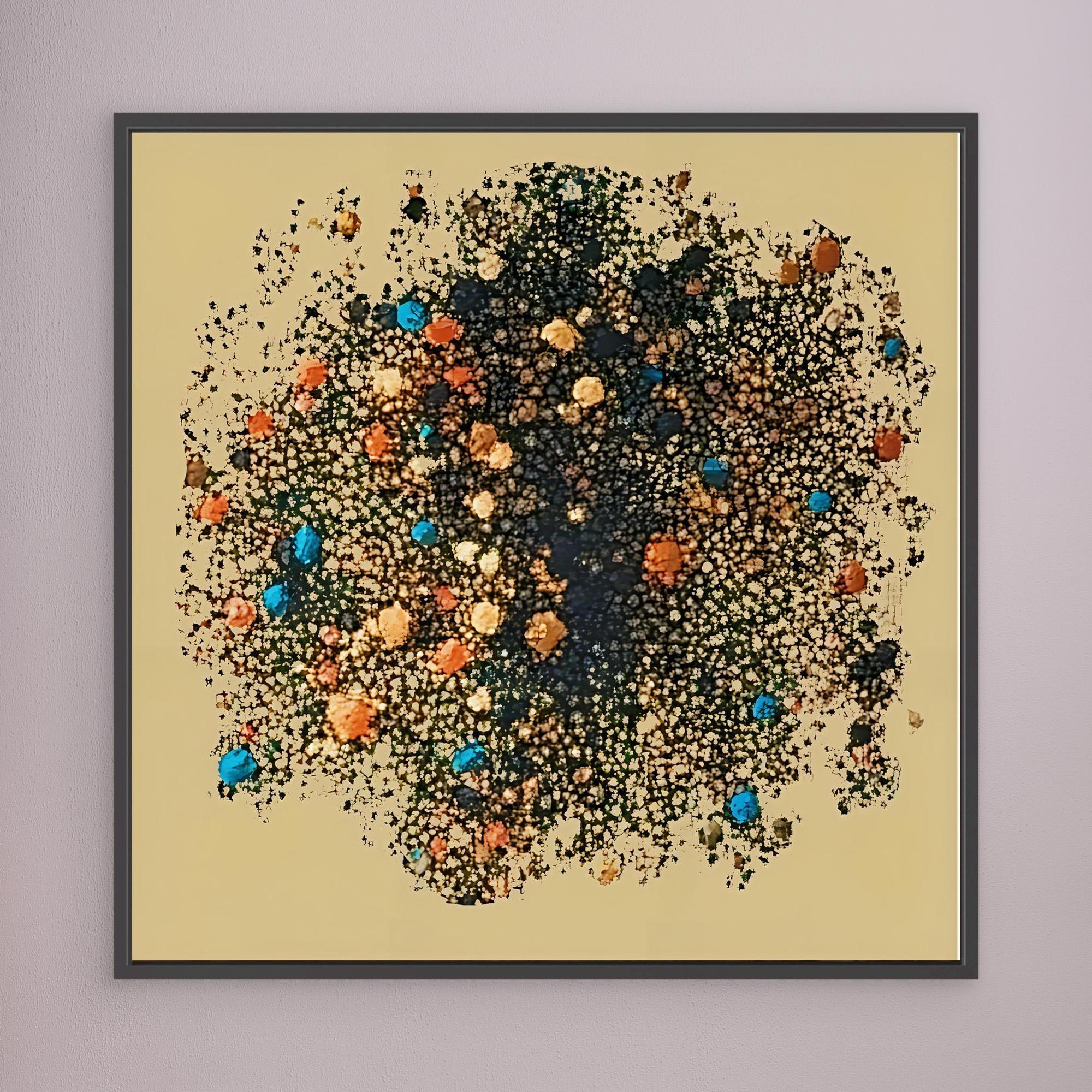 Canvas Print: "Celestial Dust" - Abstract Cosmic Art modern abstract canvas wall art by Rossetti Art – luxury interior design artwork for living room, bedroom, office – Black and Gold Artistic Print Cosmic Abstract Canvas Earthy Tone Wall Art