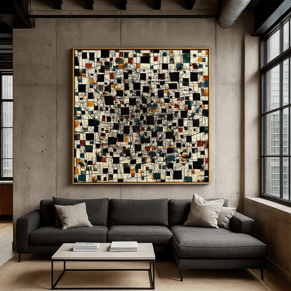 Canvas Print: Celestial Mosaic - Abstract Geometric Canvas Print | Modern Wall Art by Chiara Rossetti