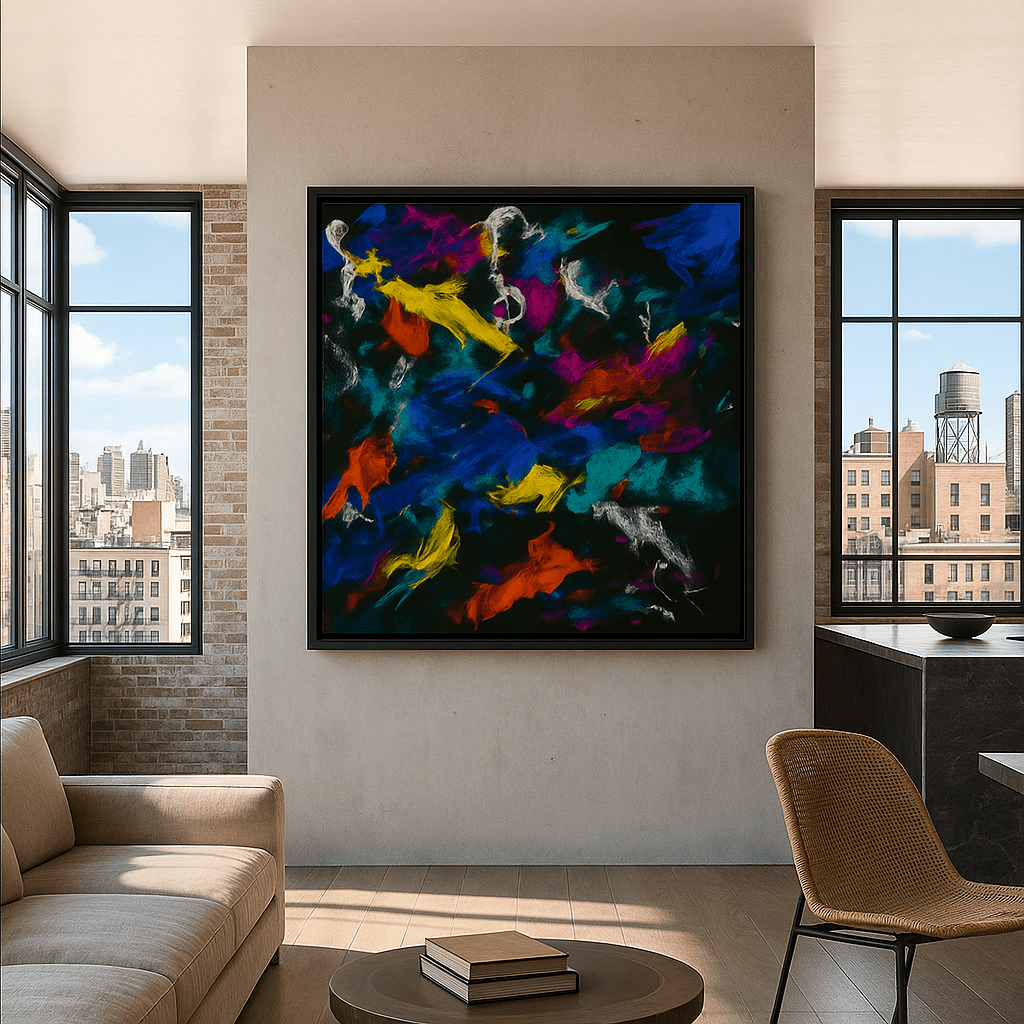 Canvas Print : "Chaos in Color" – Abstract Canvas Print with Bold Brushstrokes - Chiara Rossetti