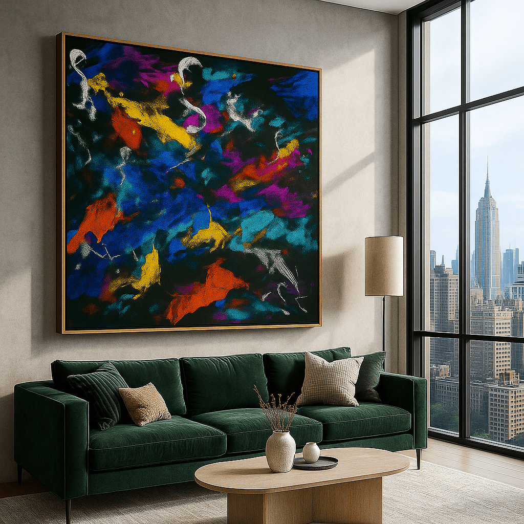 Canvas Print : "Chaos in Color" – Abstract Canvas Print with Bold Brushstrokes | Rossetti Art