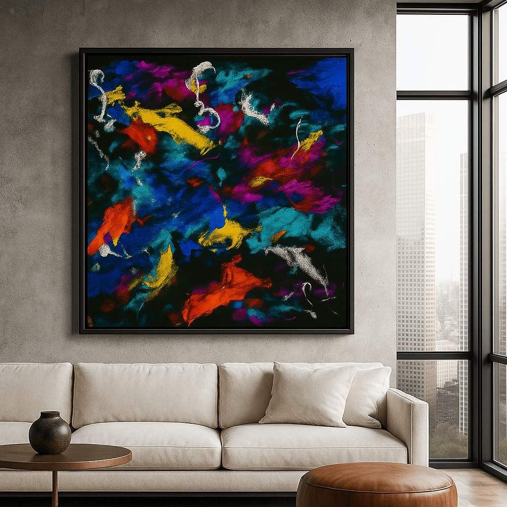 Canvas Print : "Chaos in Color" – Abstract Canvas Print with Bold Brushstrokes - Chiara Rossetti