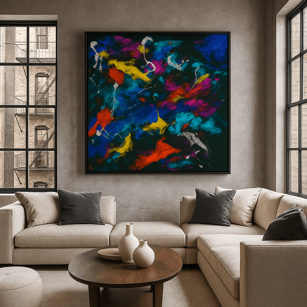 Canvas Print : "Chaos in Color" – Abstract Canvas Print with Bold Brushstrokes - Chiara Rossetti
