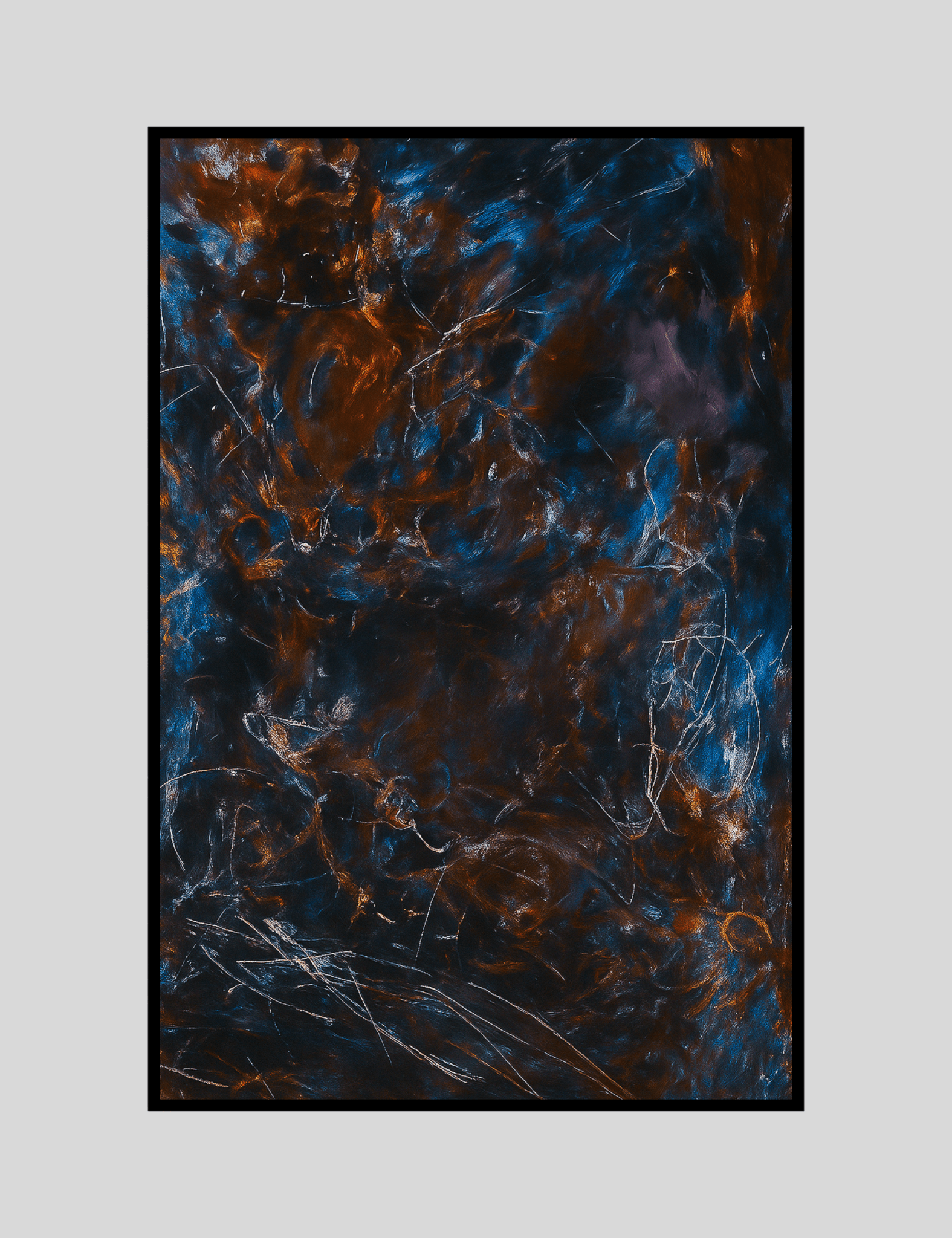 Canvas Print : Chaos in Midnight – Abstract Firestorm Canvas Art - Chiara Rossetti
