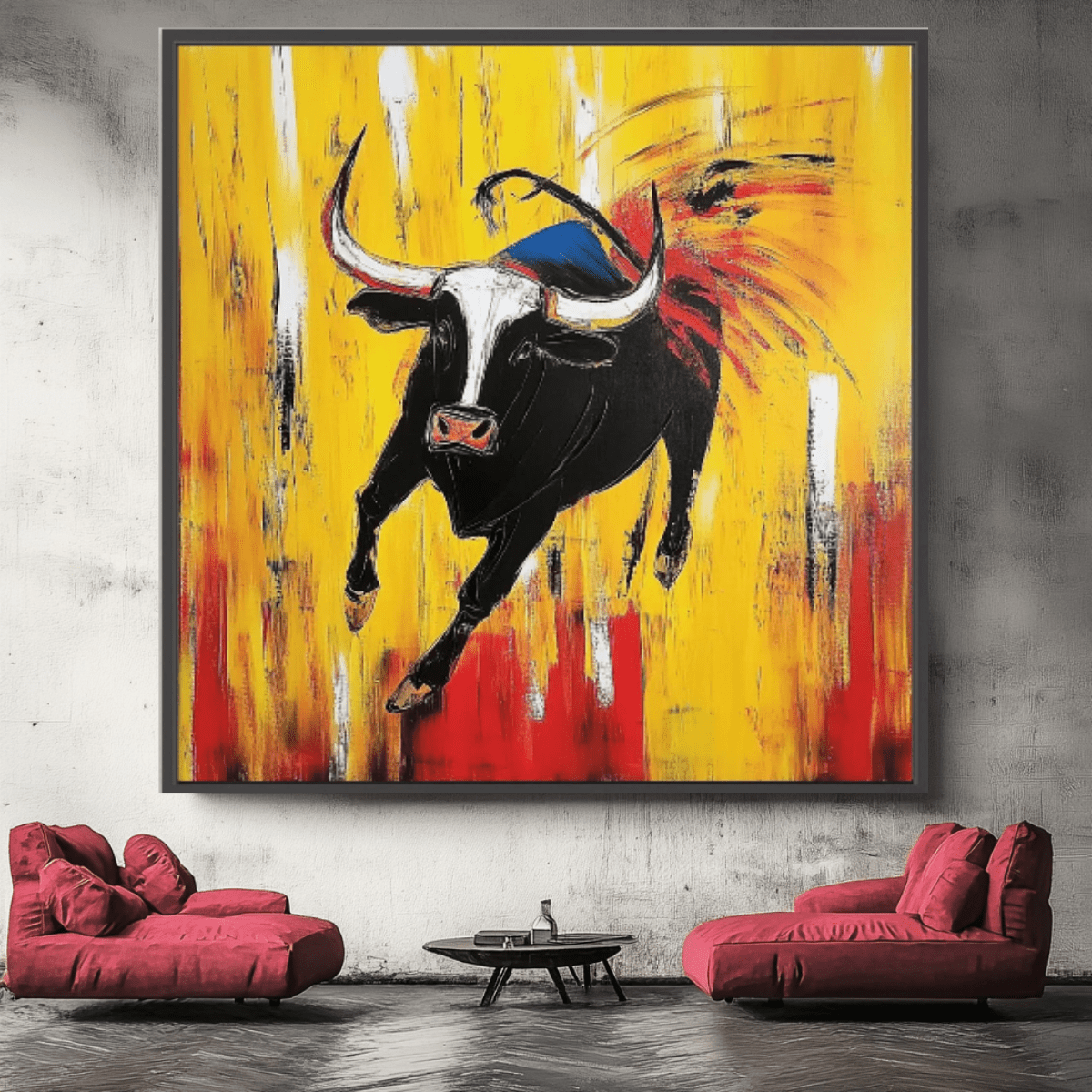 Canvas Print : Charging Spirit - Abstract Bull Art - Chiara Rossetti