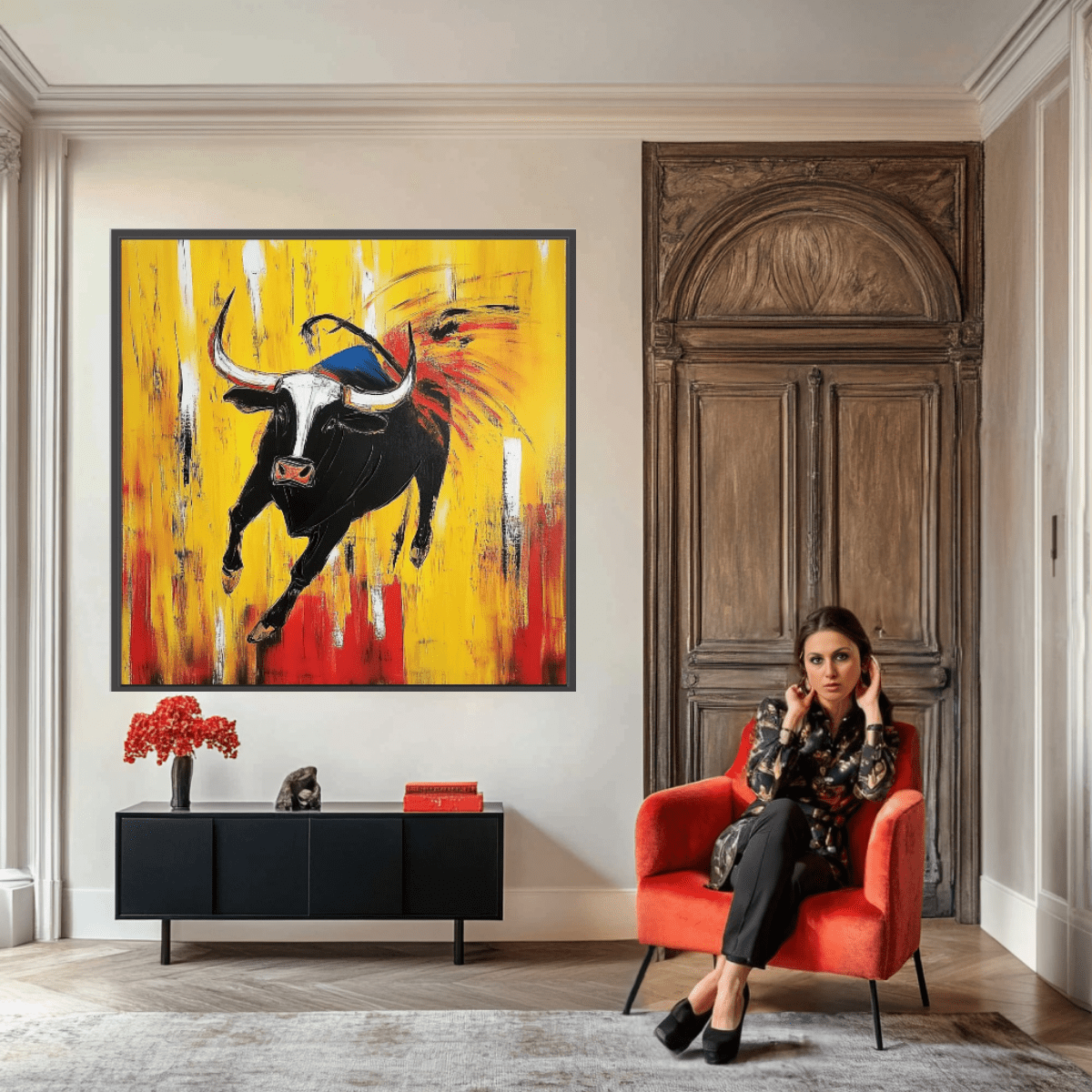 Canvas Print : Charging Spirit - Abstract Bull Art - Chiara Rossetti
