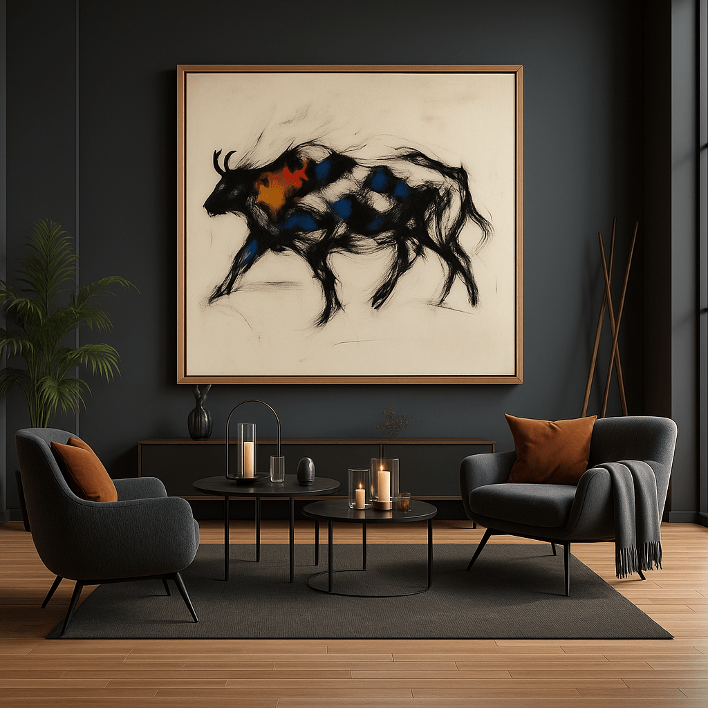 Canvas Print: Charging Spirit – Abstract Expressionist Animal Art - Chiara Rossetti