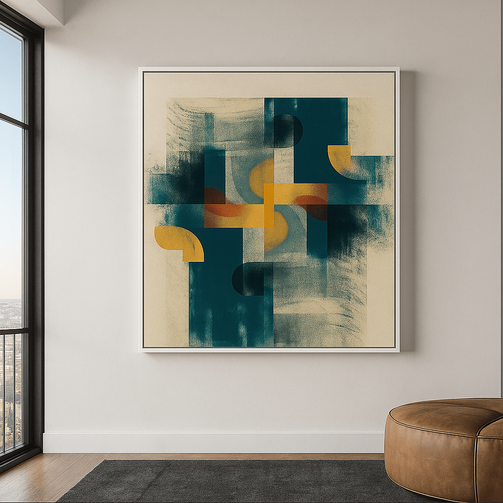 Canvas Print : Chromatic Balance – Geometric Abstract Canvas Wall Art - Chiara Rossetti