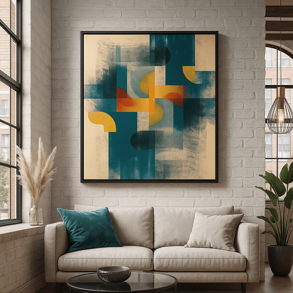 Canvas Print : Chromatic Balance – Geometric Abstract Canvas Wall Art - Chiara Rossetti