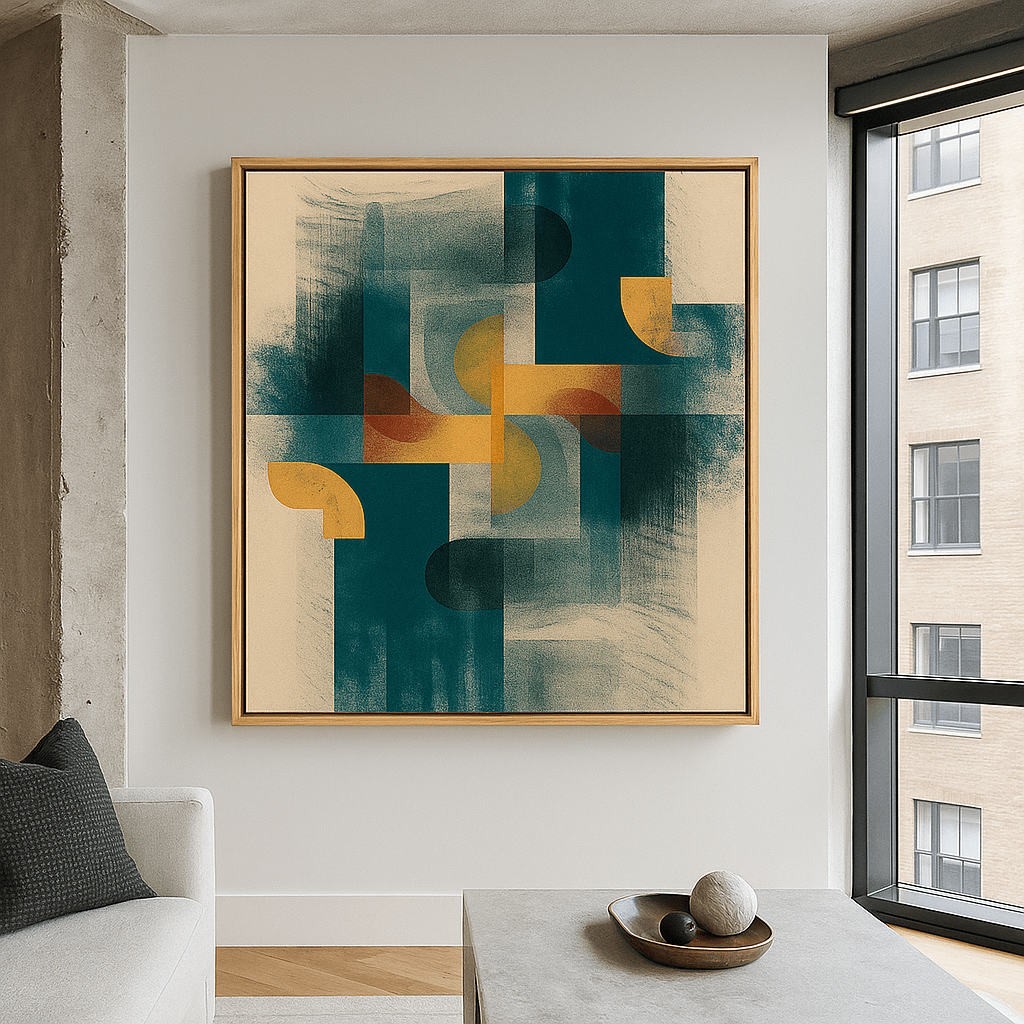 Canvas Print : Chromatic Balance – Geometric Abstract Canvas Wall Art - Chiara Rossetti