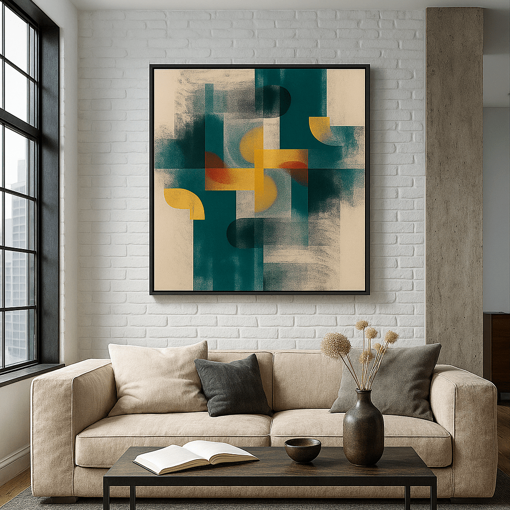 Canvas Print : Chromatic Balance – Geometric Abstract Canvas Wall Art - Chiara Rossetti