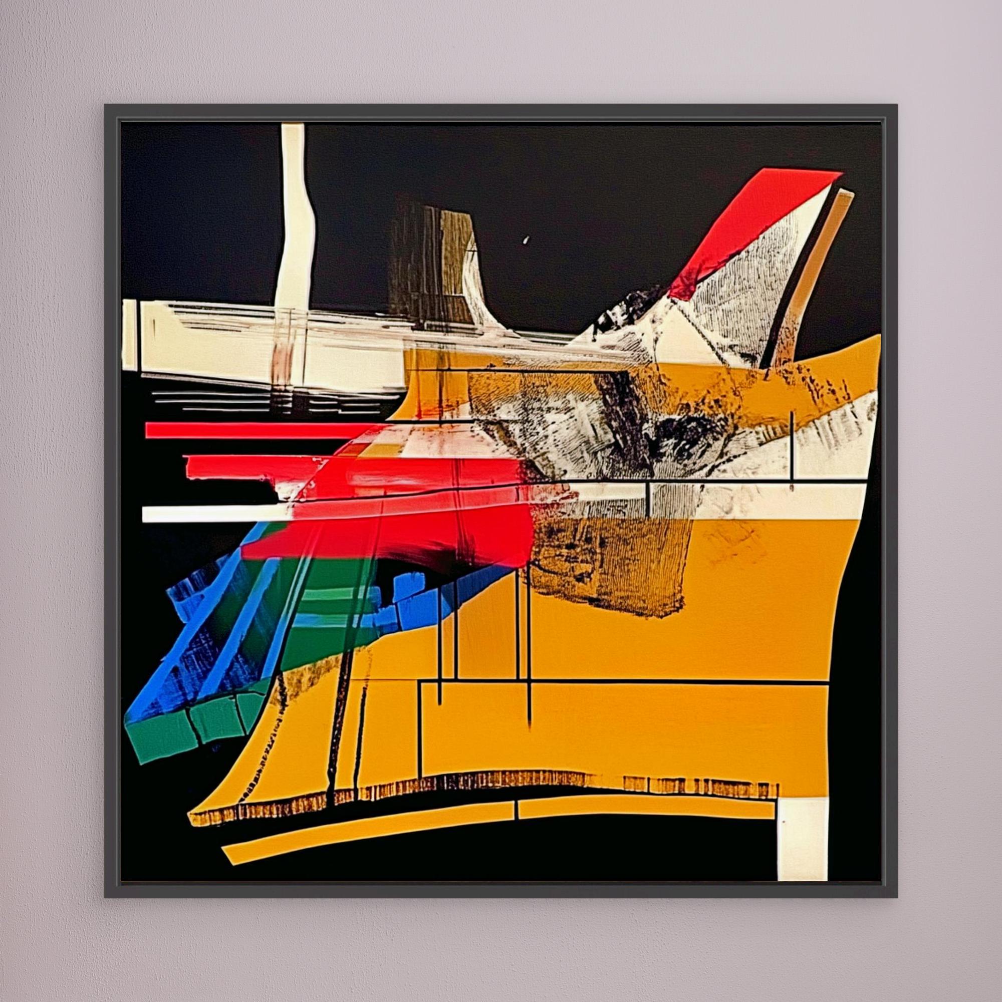 Canvas Print: Chromatic Momentum - Abstract Geometric Wall Art modern abstract canvas wall art by Rossetti Art – luxury interior design artwork for living room, bedroom, office – abstract geometric wall art bold statement artwork colorful modern canvas print