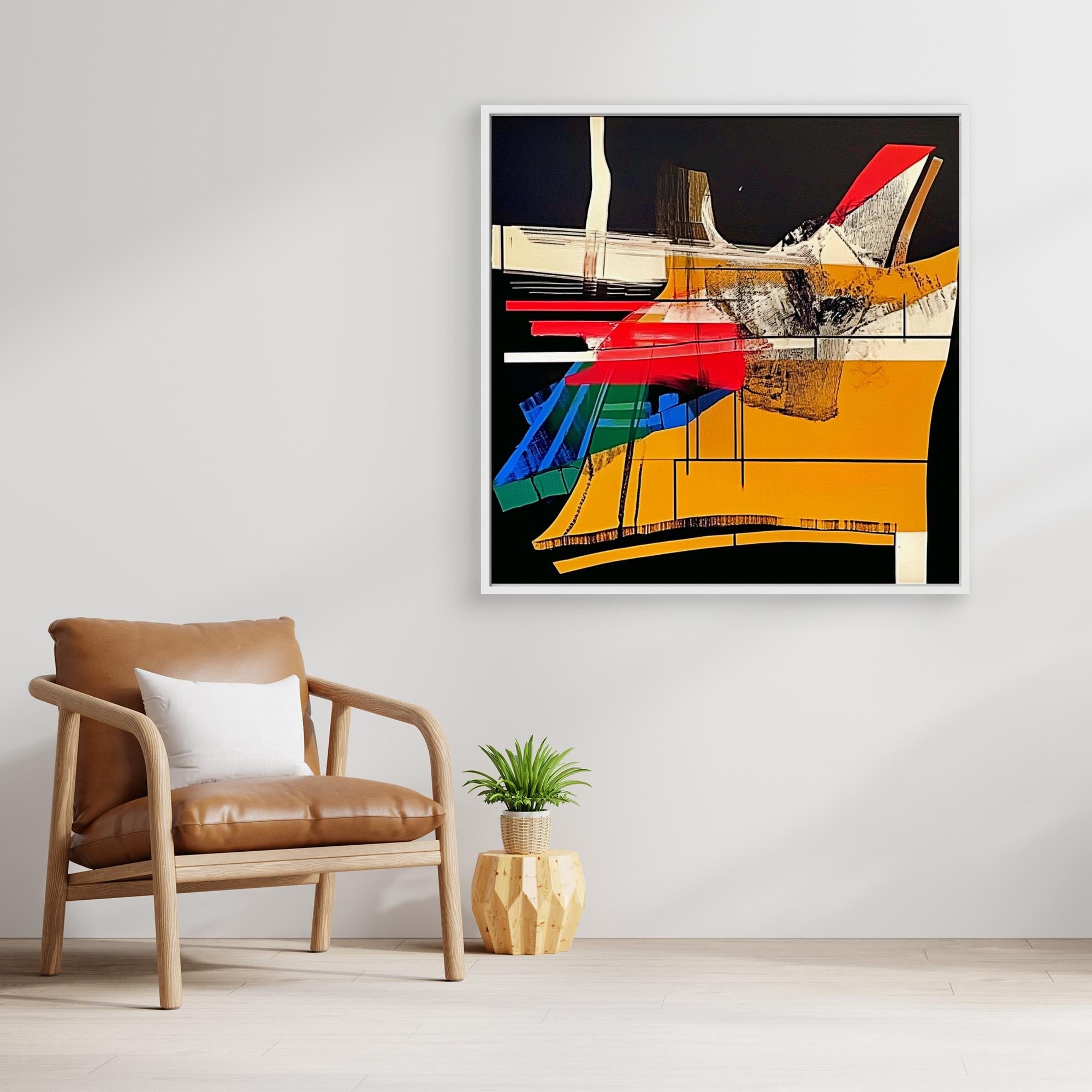 Canvas Print: Chromatic Momentum - Abstract Geometric Wall Art modern abstract canvas wall art by Rossetti Art – luxury interior design artwork for living room, bedroom, office – abstract geometric wall art bold statement artwork colorful modern canvas print