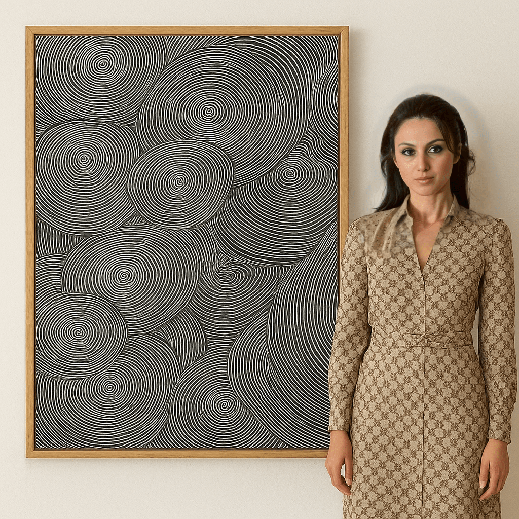 Canvas Print: Circular Echoes – Contemporary Minimalist Art modern abstract canvas wall art by Rossetti Art – luxury interior design artwork for living room, bedroom, office – Circular Abstract Art Minimalist Canvas Print Modern Minimalism Art