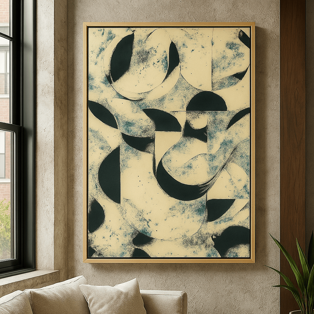 Canvas Print : "Circular Moon Dusted" – Circular Canvas Wall Art - Chiara Rossetti