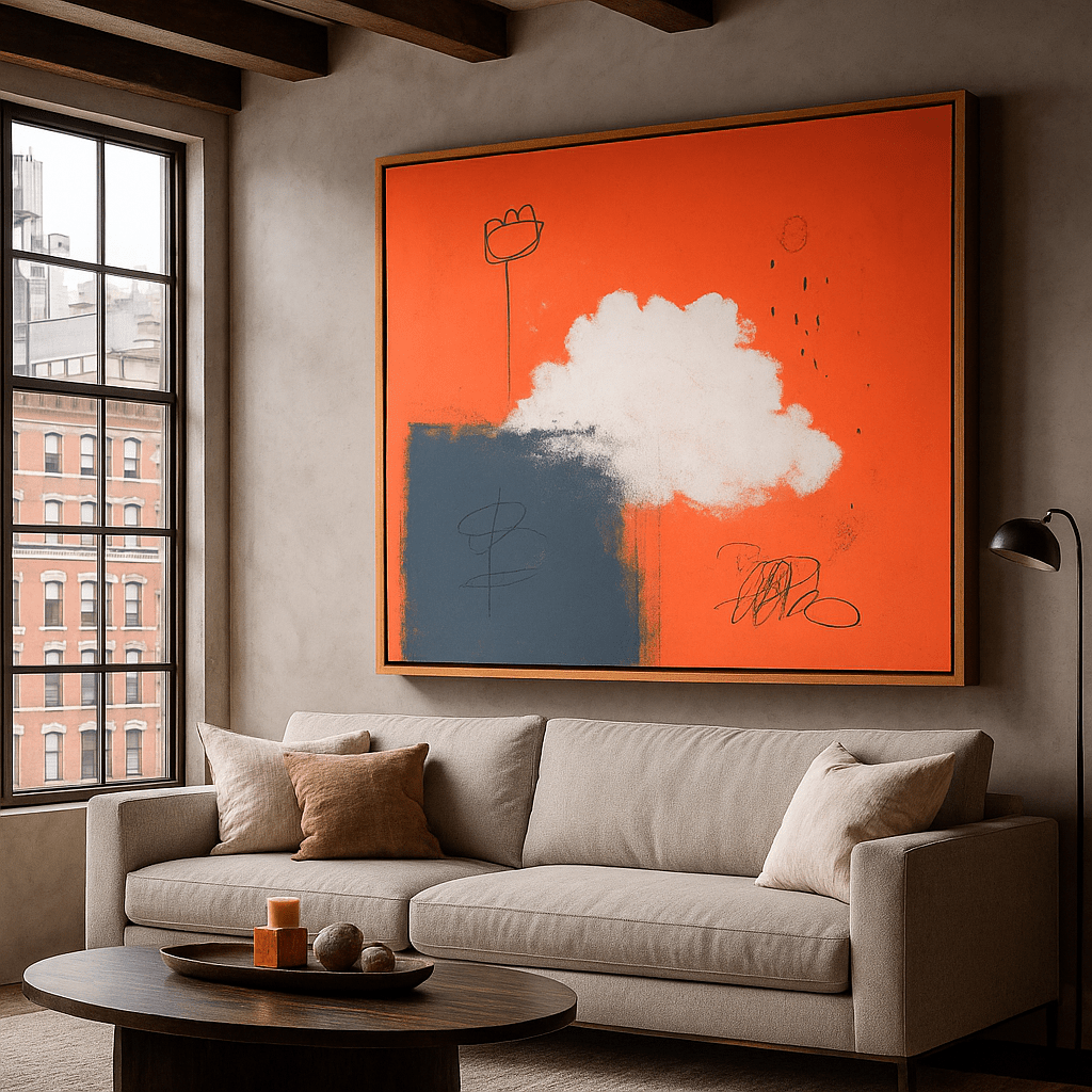 Canvas Print: Cloud Bloom – Contemporary Minimalist Canvas Print for Modern Interiors modern abstract canvas wall art by Rossetti Art – luxury interior design artwork for living room, bedroom, office – abstract wall art canvas print art Chiara Rossetti