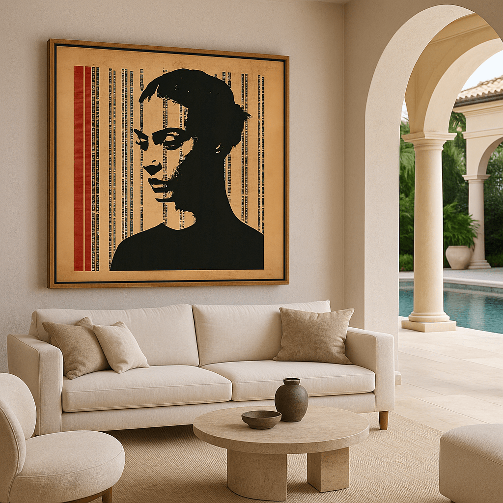 Canvas Print: Coded Identity - Abstract Portrait Art Print modern abstract canvas wall art by Rossetti Art – luxury interior design artwork for living room, bedroom, office – contemporary art piece Contemporary Canvas Art Contemporary canvas print