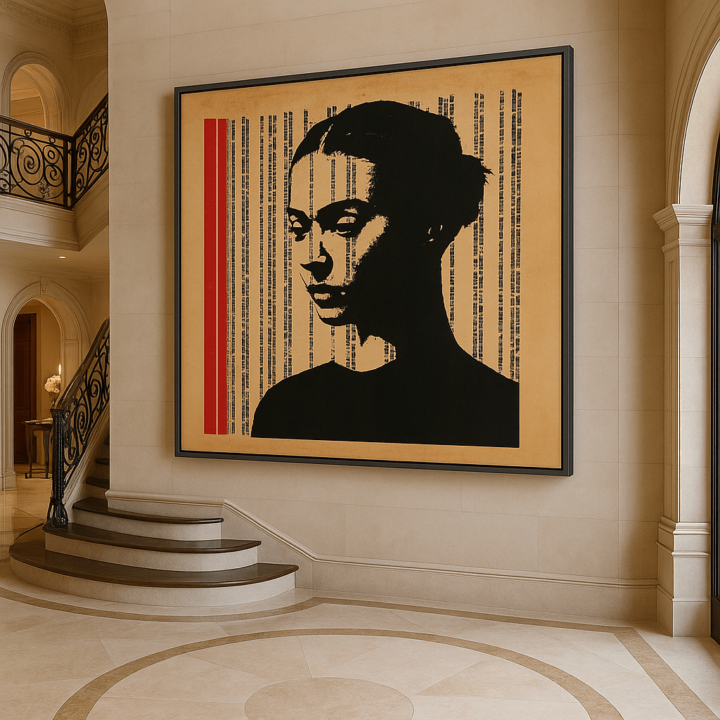 Canvas Print: Coded Identity - Abstract Portrait Art Print modern abstract canvas wall art by Rossetti Art – luxury interior design artwork for living room, bedroom, office – contemporary art piece Contemporary Canvas Art Contemporary canvas print