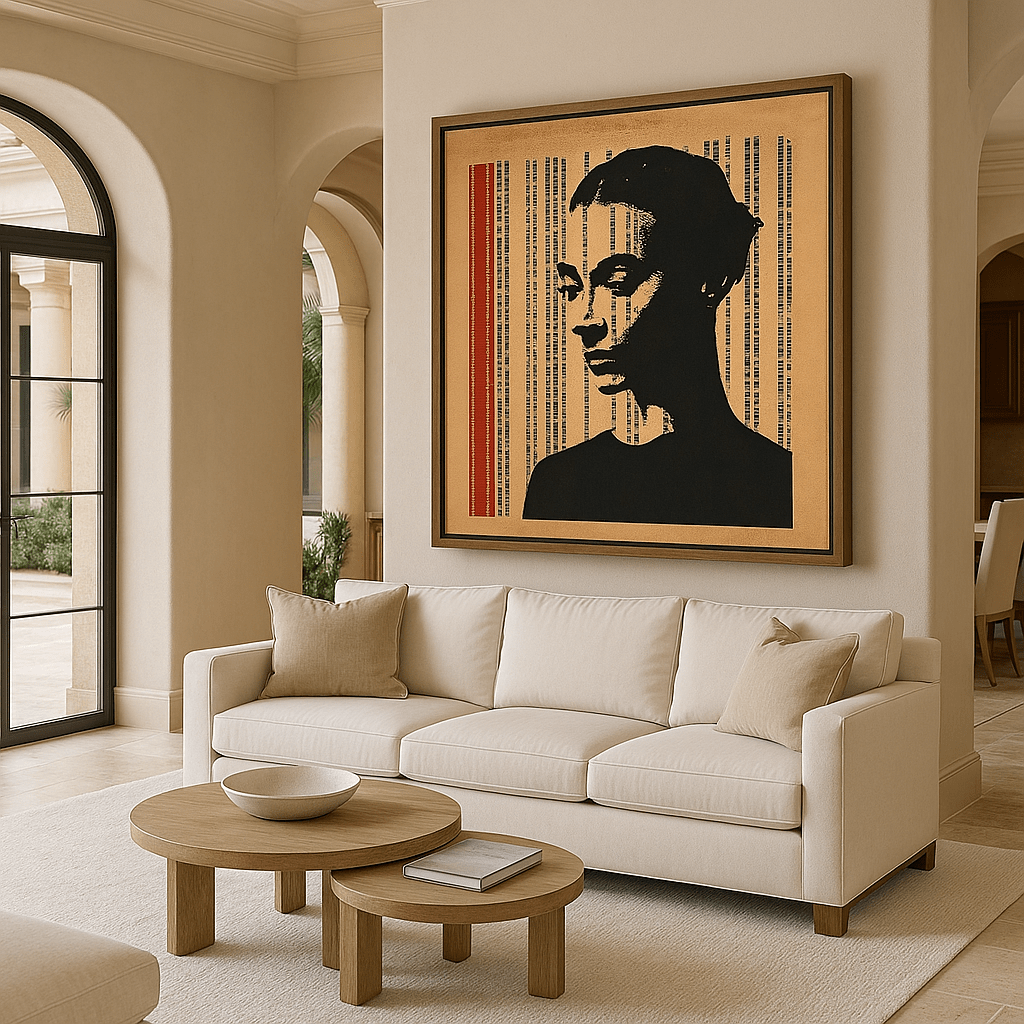 Canvas Print: Coded Identity - Abstract Portrait Art Print modern abstract canvas wall art by Rossetti Art – luxury interior design artwork for living room, bedroom, office – contemporary art piece Contemporary Canvas Art Contemporary canvas print