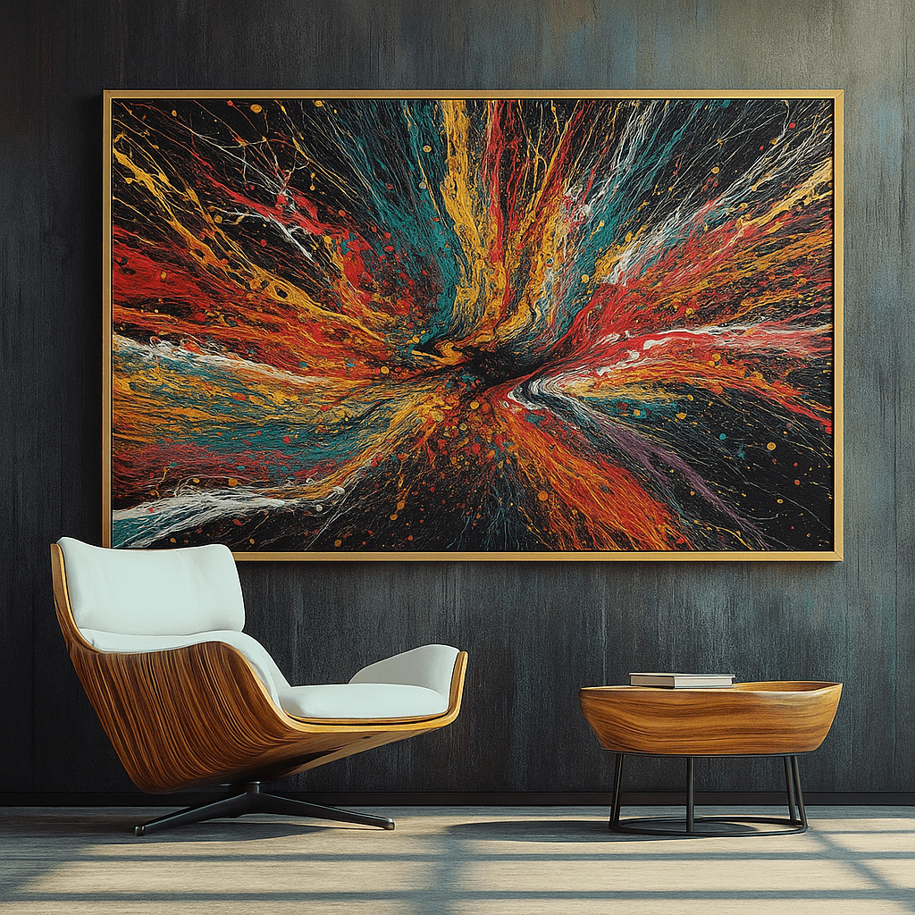 Large Colorful Canvas Print : Color Collision