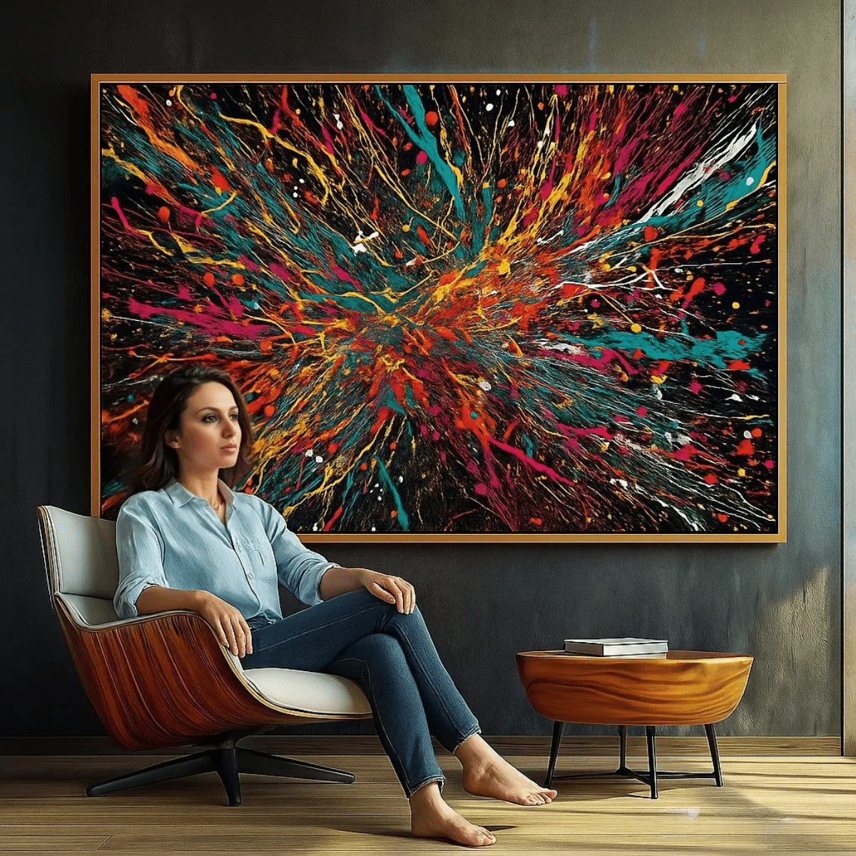 Canvas Print : "Color Riot" – Explosive Abstract Drip Canvas Art - Chiara Rossetti