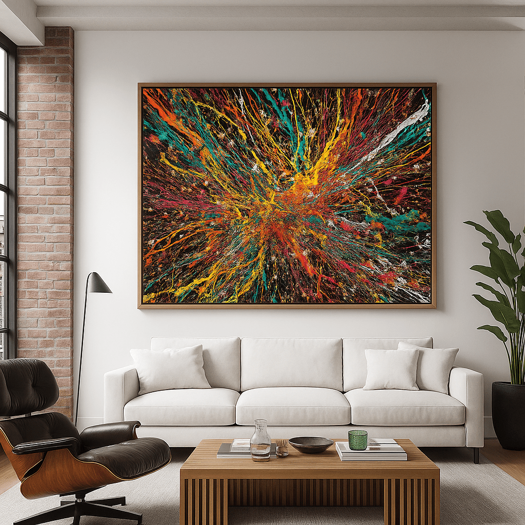 Canvas Print : "Color Riot" – Explosive Abstract Drip Canvas Art - Chiara Rossetti