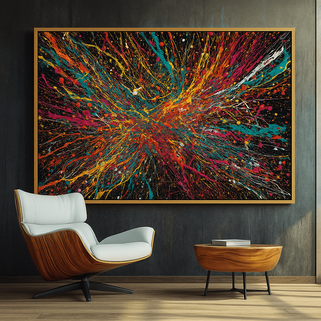 Canvas Print : "Color Riot" – Explosive Abstract Drip Canvas Art - Chiara Rossetti