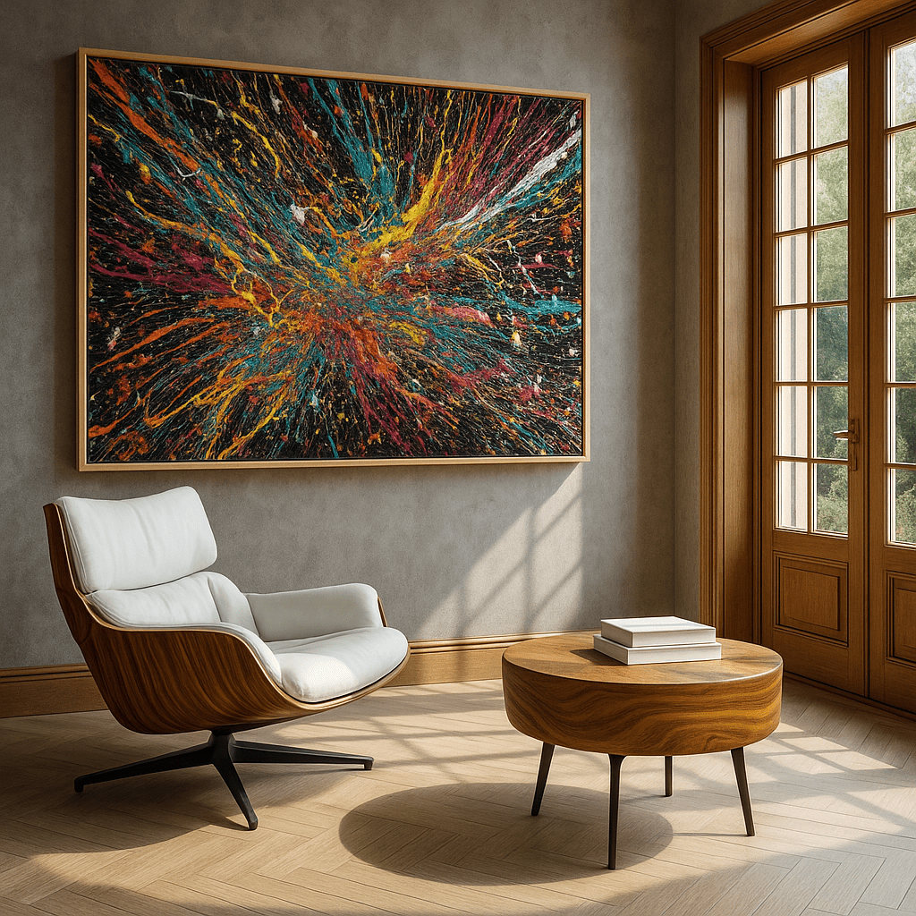 Canvas Print : "Color Riot" – Explosive Abstract Drip Canvas Art - Chiara Rossetti