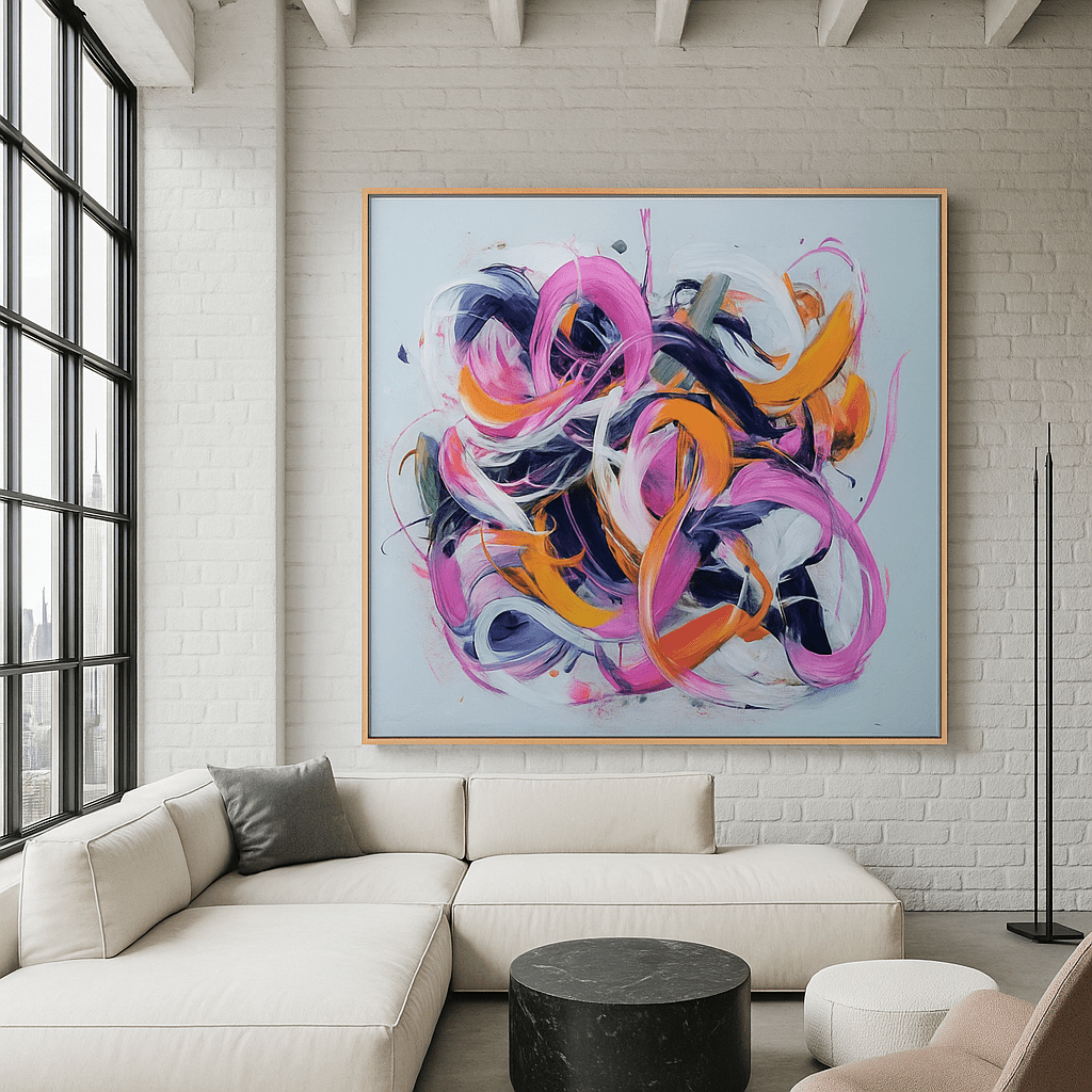 Canvas Print: Colorful Abstract Canvas Print – Vibrant Modern Wall Art for Contemporary Living Spaces | Rossetti Art modern abstract canvas wall art by Rossetti Art – luxury interior design artwork for living room, bedroom, office – abstract wall art contemporary wall design extra large canvas wall art for living room