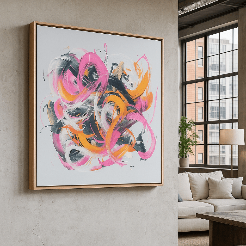 Canvas Print: Colorful Abstract Canvas Print – Vibrant Modern Wall Art for Contemporary Living Spaces | Rossetti Art modern abstract canvas wall art by Rossetti Art – luxury interior design artwork for living room, bedroom, office – abstract wall art contemporary wall design extra large canvas wall art for living room