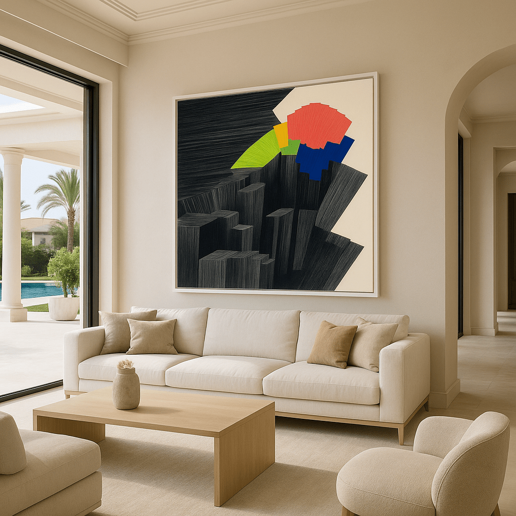 Canvas Print: Colorful Abyss – Abstract Geometric Landscape Art - Chiara Rossetti
