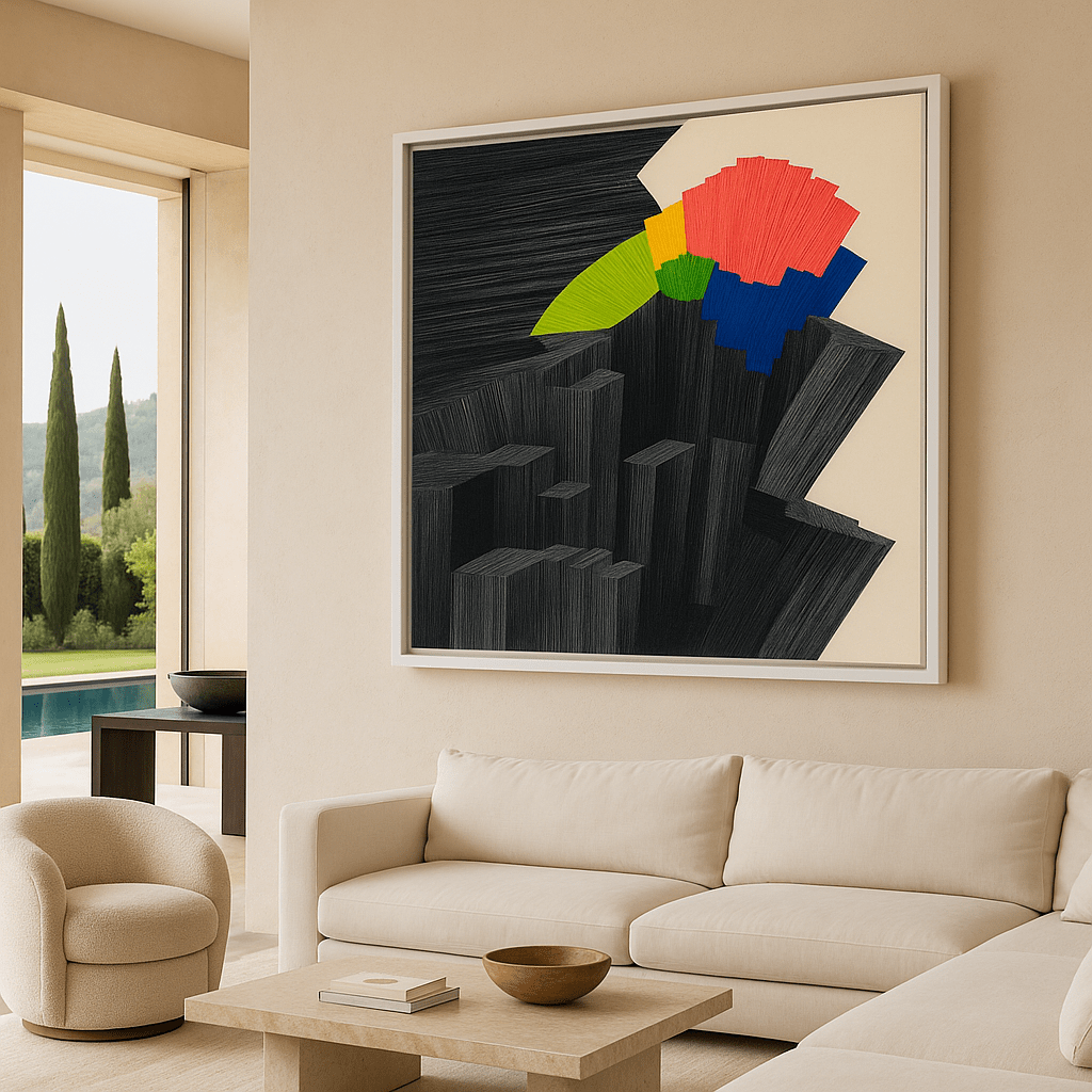 Canvas Print: Colorful Abyss – Abstract Geometric Landscape Art - Chiara Rossetti