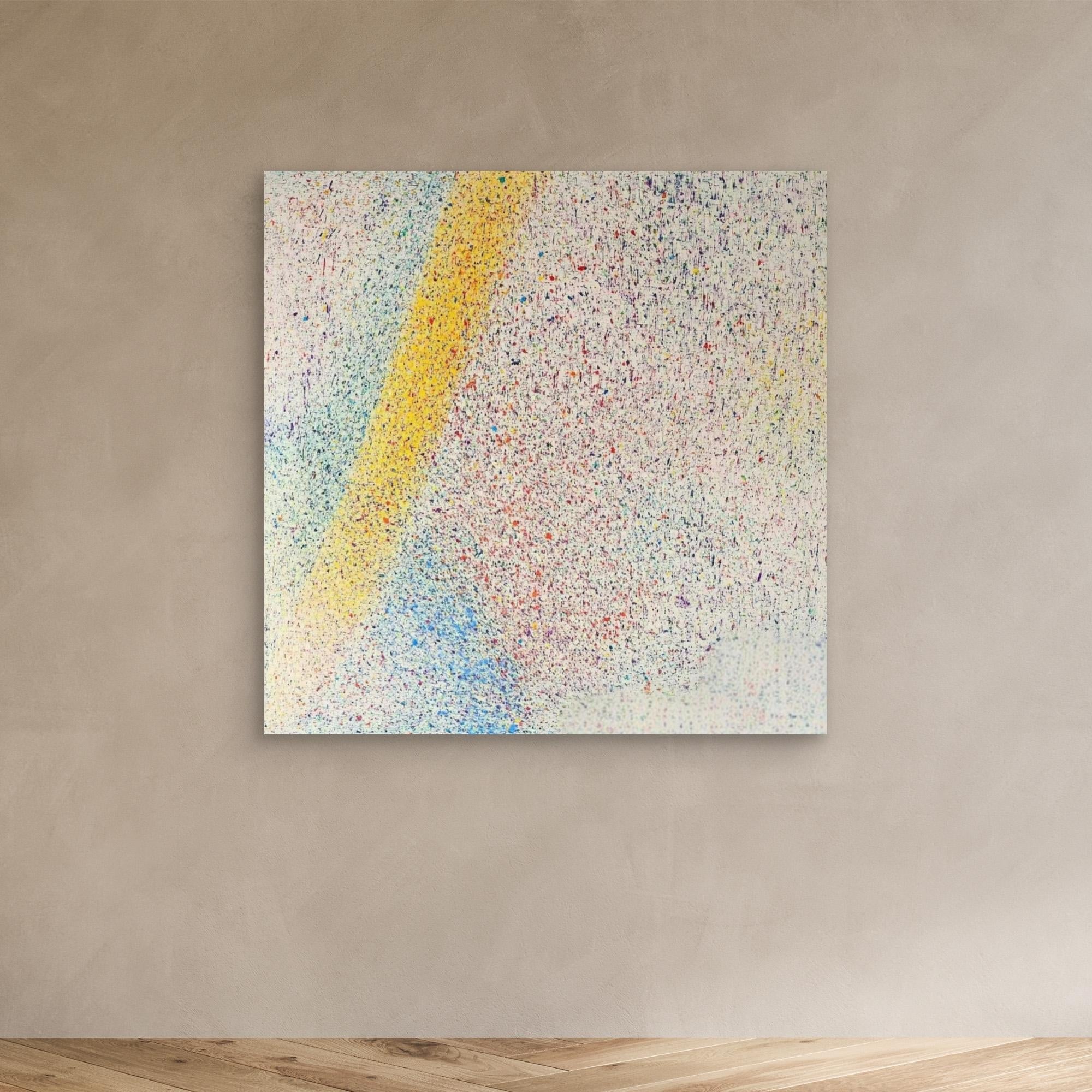 Canvas Print: "Colorful Symphony of Abstract Energy - Oversized Abstract Canvas Wall Art modern abstract canvas wall art by Rossetti Art – luxury interior design artwork for living room, bedroom, office – Artist - Signed Artwork Bold Colorful Painting Modern Decor Print