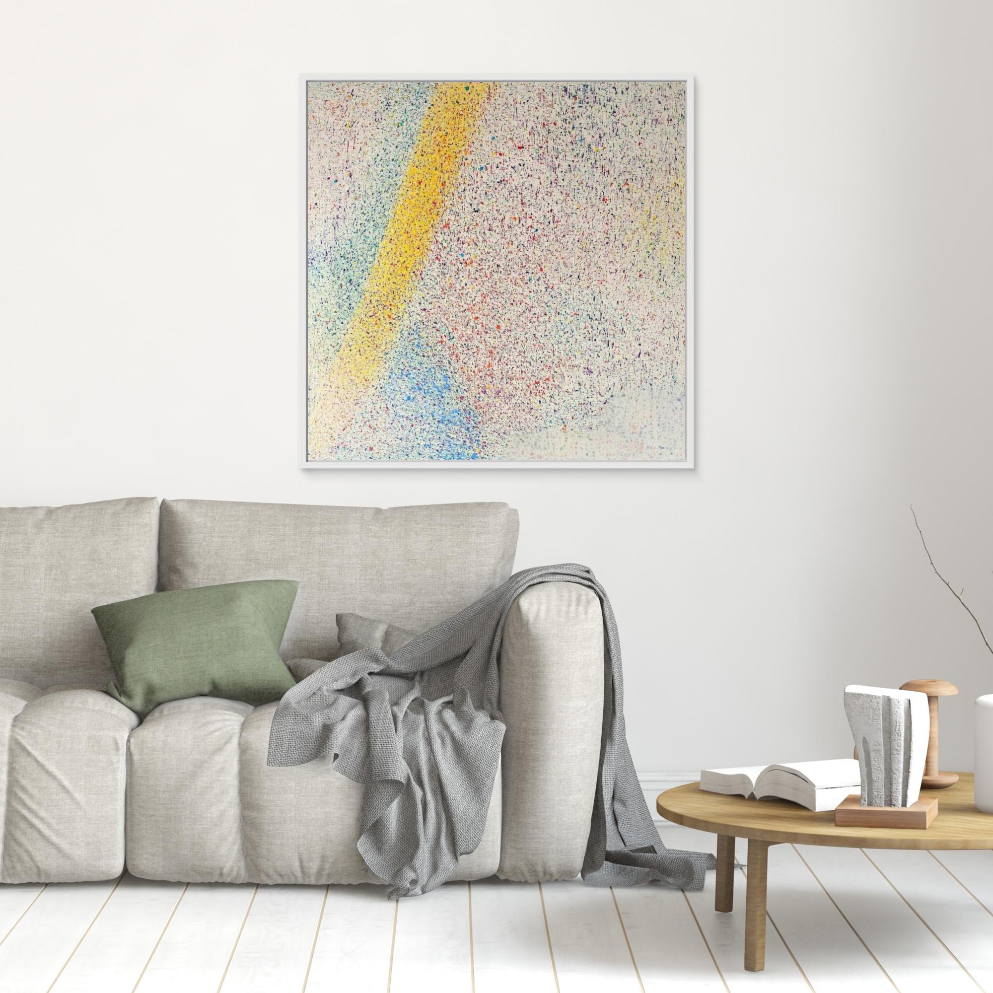 Canvas Print: "Colorful Symphony of Abstract Energy - Oversized Abstract Canvas Wall Art modern abstract canvas wall art by Rossetti Art – luxury interior design artwork for living room, bedroom, office – Artist - Signed Artwork Bold Colorful Painting Modern Decor Print