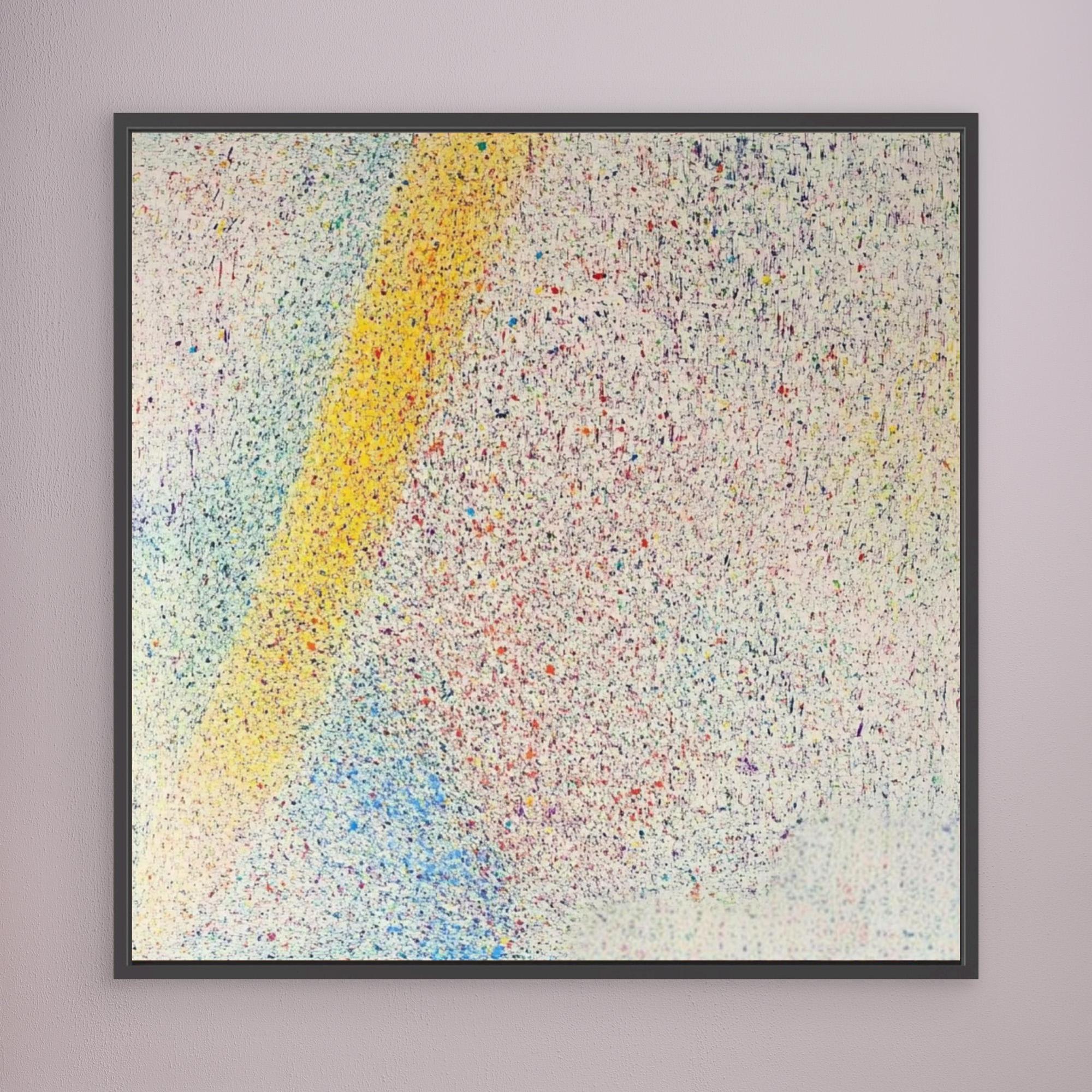 Canvas Print: "Colorful Symphony of Abstract Energy - Oversized Abstract Canvas Wall Art modern abstract canvas wall art by Rossetti Art – luxury interior design artwork for living room, bedroom, office – Artist - Signed Artwork Bold Colorful Painting Modern Decor Print