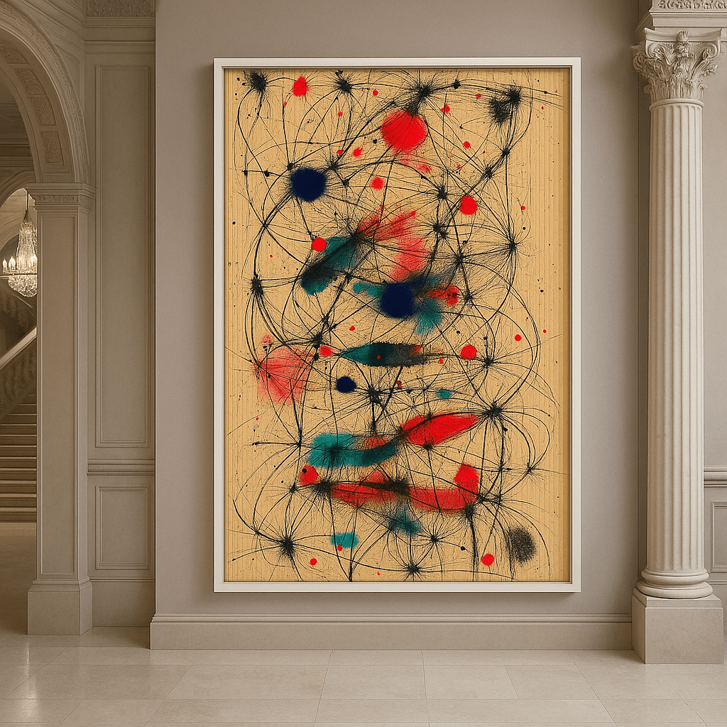 Canvas Print: Cosmic Chaos – Abstract Line Art Print modern abstract canvas wall art by Rossetti Art – luxury interior design artwork for living room, bedroom, office – Contemporary Art for Sale contemporary art piece Contemporary Canvas Art