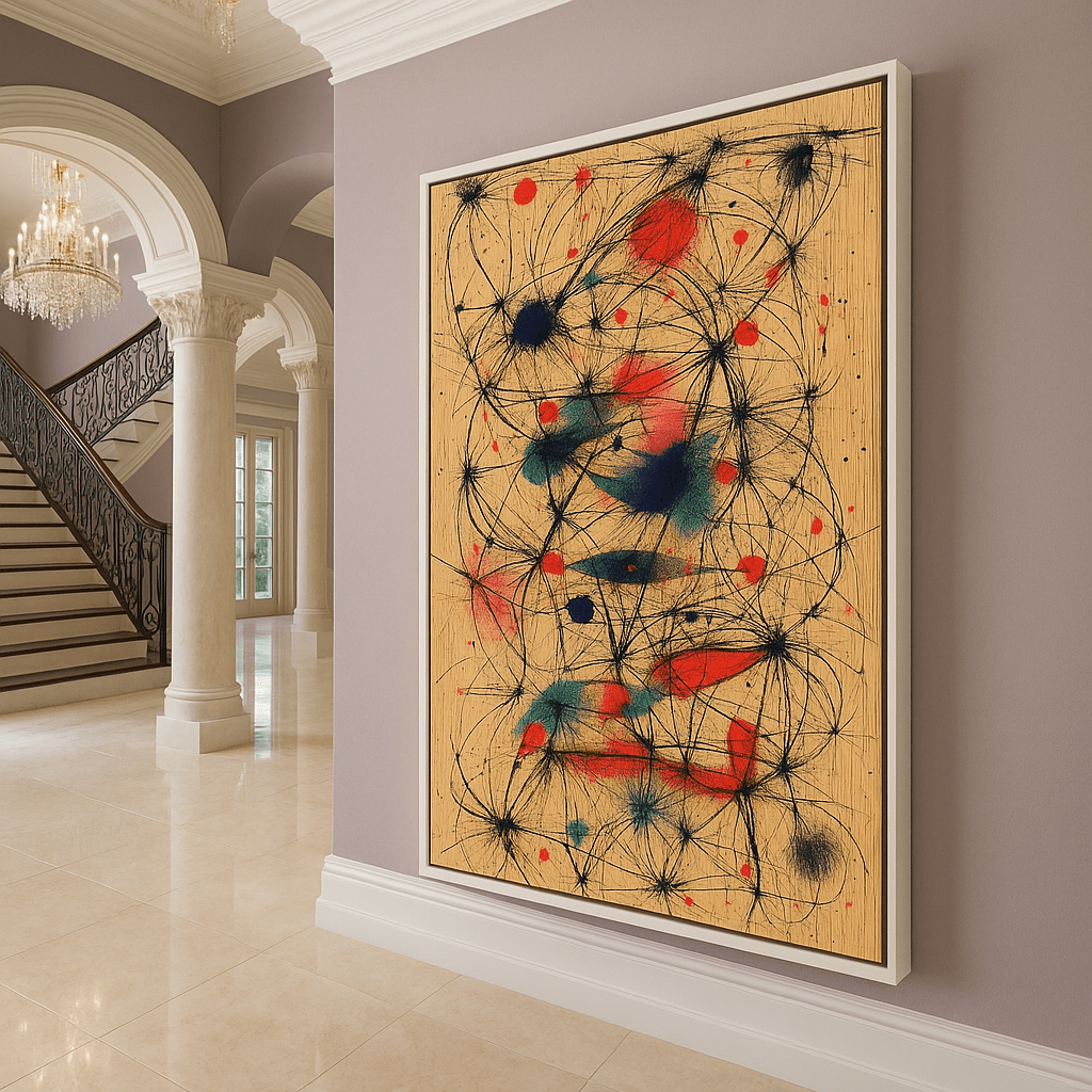 Canvas Print: Cosmic Chaos – Abstract Line Art Print modern abstract canvas wall art by Rossetti Art – luxury interior design artwork for living room, bedroom, office – Contemporary Art for Sale contemporary art piece Contemporary Canvas Art