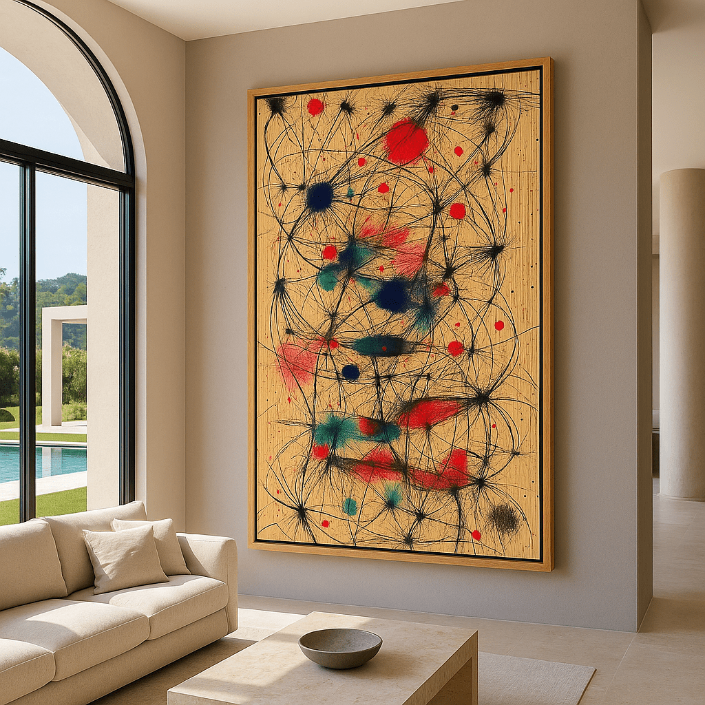 Canvas Print: Cosmic Chaos – Abstract Line Art Print modern abstract canvas wall art by Rossetti Art – luxury interior design artwork for living room, bedroom, office – Contemporary Art for Sale contemporary art piece Contemporary Canvas Art