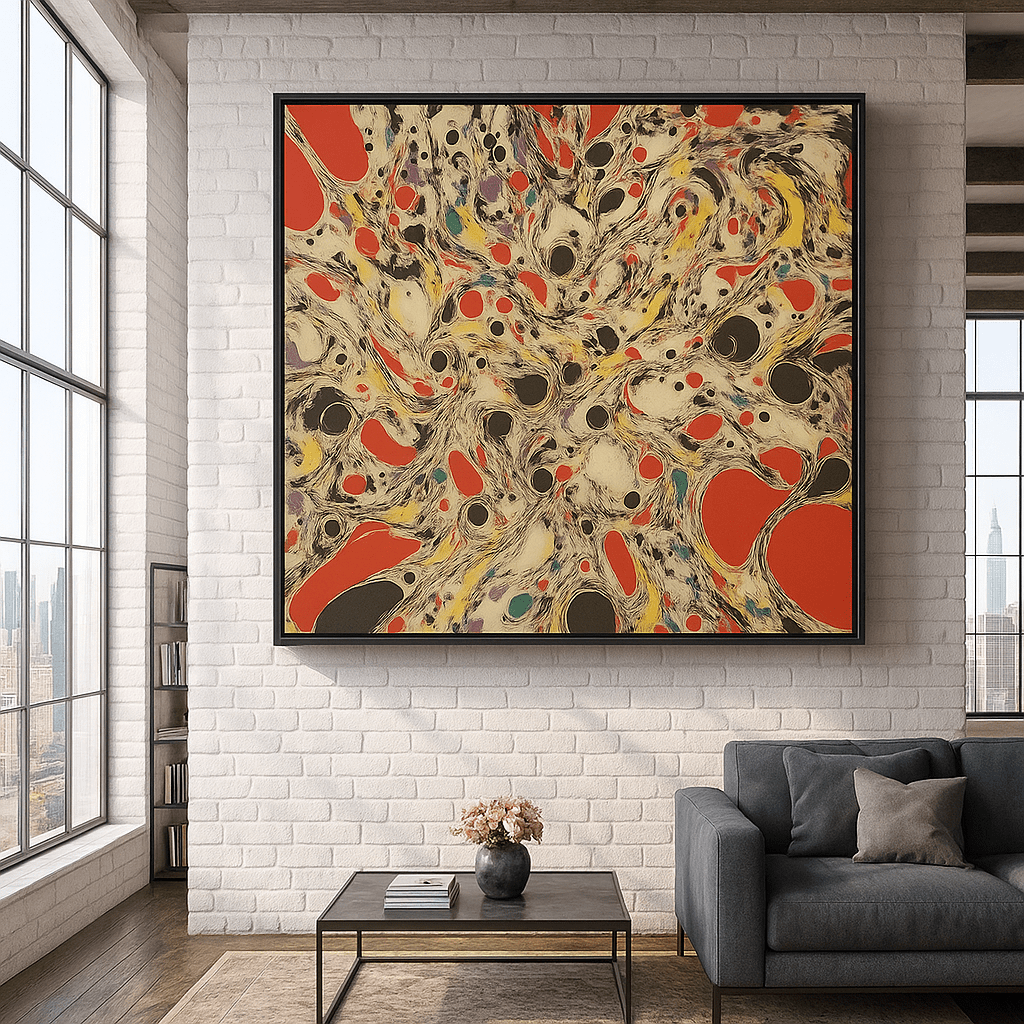 Canvas Print: Cosmic Current – Abstract Expressionist Canvas Print | Modern Colorful Wall Art modern abstract canvas wall art by Rossetti Art – luxury interior design artwork for living room, bedroom, office – abstract wall art contemporary wall design framed abstract canvas