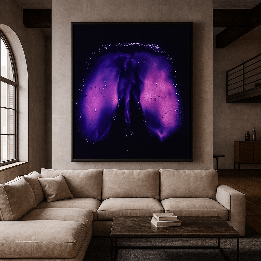Canvas Print : "Cosmic Orchid" – Abstract Purple Flower Canvas Art | Trippy Wall Decor - Chiara Rossetti