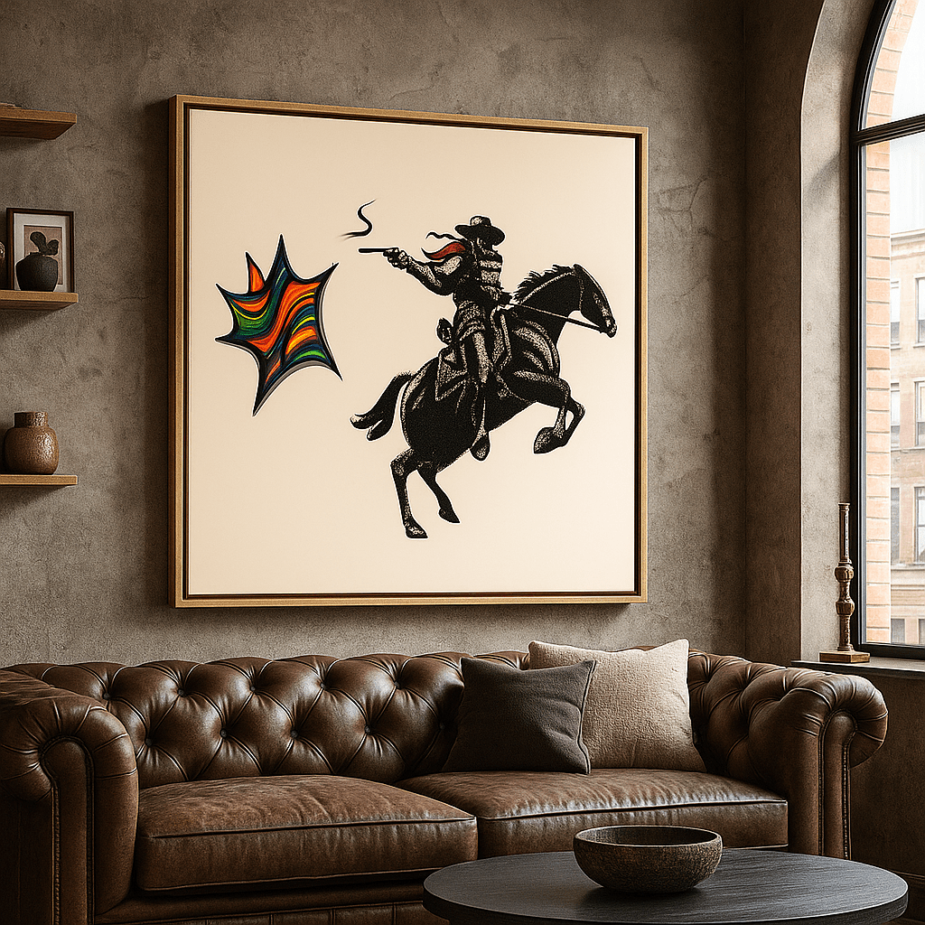 Canvas Print : Cowboy Pop Art – Retro Western Wall Print with a Twist - Chiara Rossetti