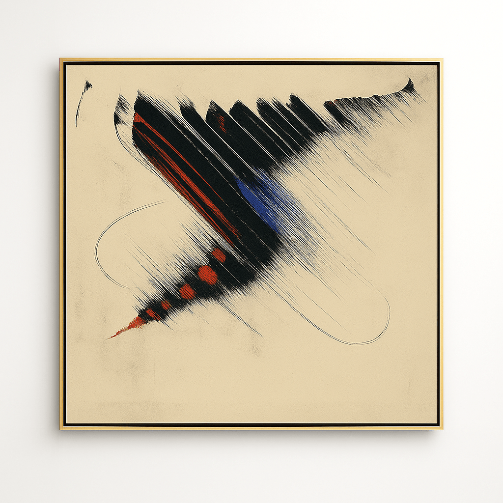 Canvas Print: Crimson Motion Echo - Modern Abstract Canvas Print Art modern abstract canvas wall art by Rossetti Art – luxury interior design artwork for living room, bedroom, office – abstract wall art canvas print art Chiara Rossetti